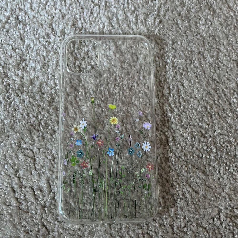 Two clear floral iPhone 11 cases